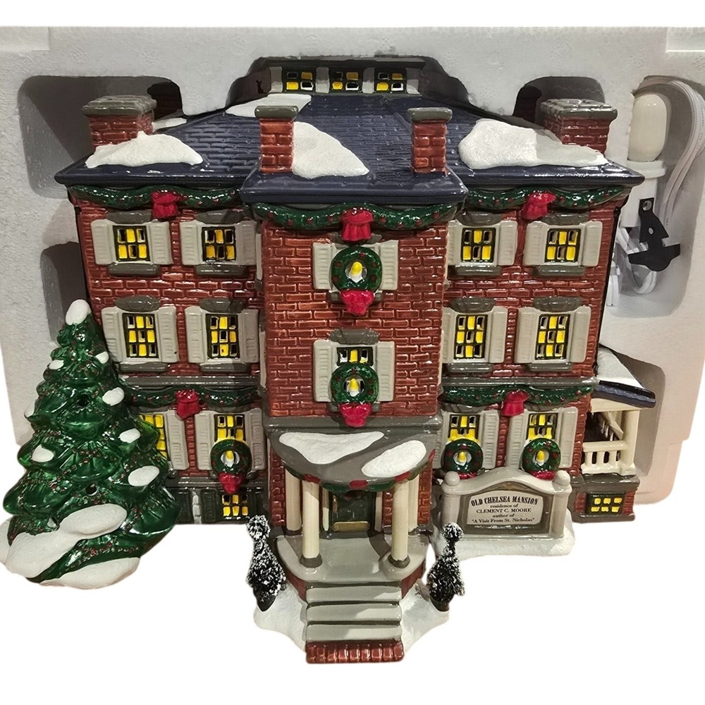 Department 56 Snow Village OLD CHELSEA MANSION With Book Retired 54903